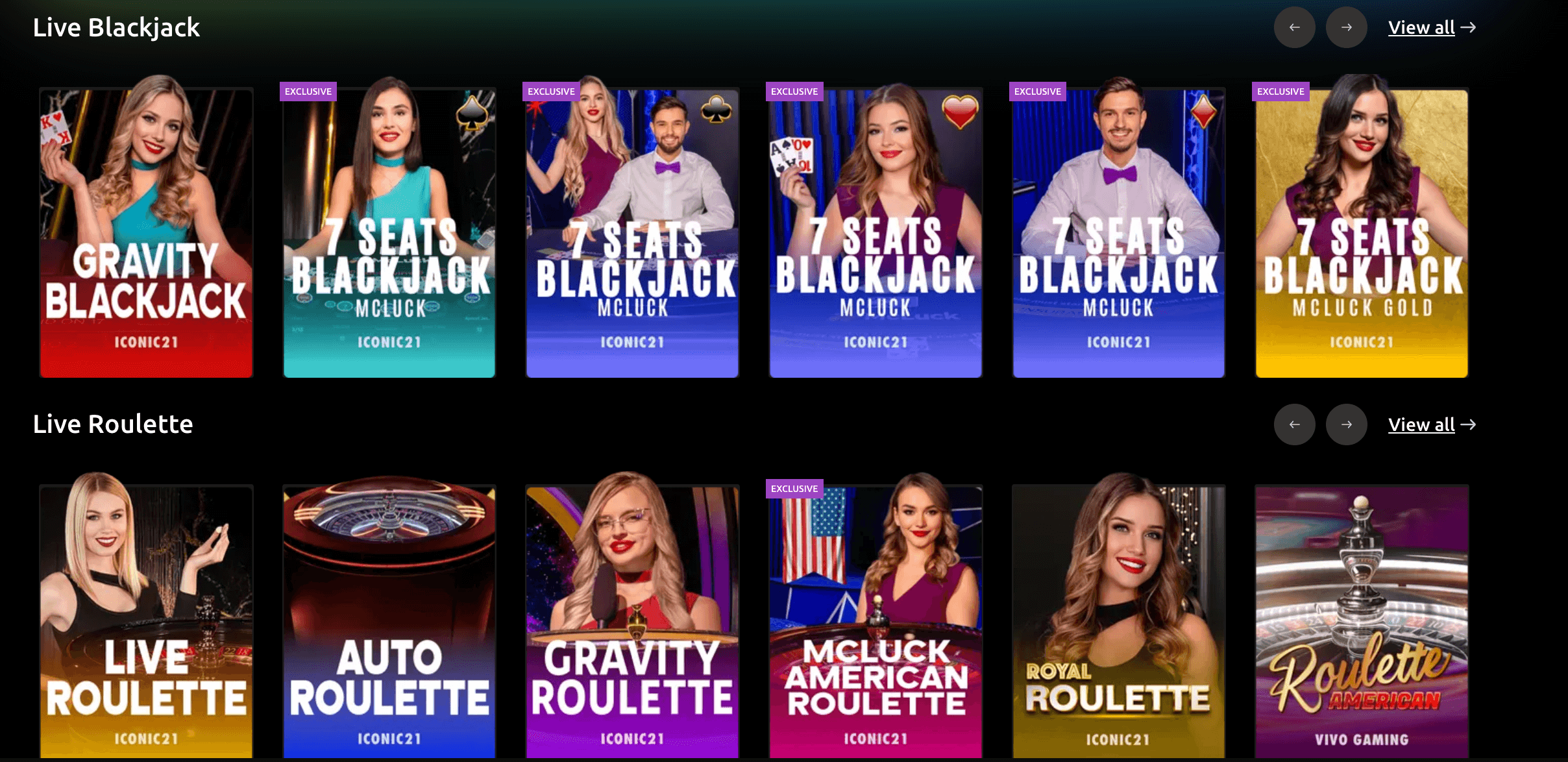 McLuck Casino Live Dealers Selection